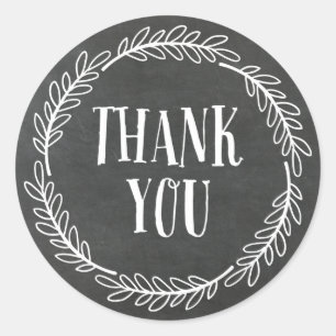 Girly Chalkboard Wreath Danke Stickers