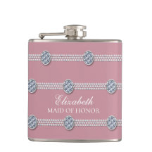 Girly Chic Elegant Diamond Pearl Bridesmaid