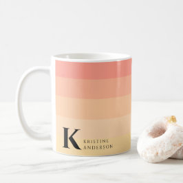 Girly Chic Gentle Peach Ombre Classic Monogram Kaffeetasse