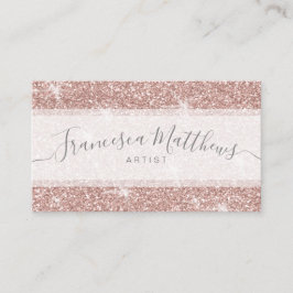 Girly Chic Imitats Rose Gold Glitzer Skript Visitenkarte
