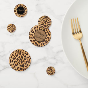 Girly chic Leopard Druck jubelt Geburtstag Konfetti