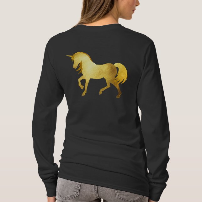 Girly & Chic Luxury Golden Foil Personalisiert T-Shirt (Rückseite)