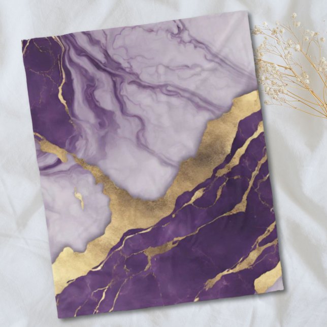 Girly Chic Minimalistisch skandinavischer Lila Mar Fleecedecke (Girly Chic Minimalist Scandinavian Purple Marble Fleece Blanket)