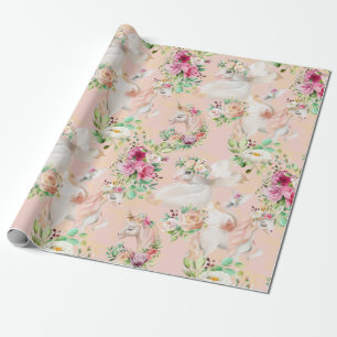 Girly Chic Modern Watercolor Geschenkpapier