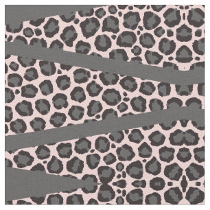 Girly Chic Pink Black Gray Leopard Cheetah Print Stoff