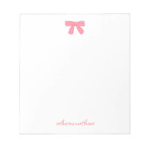Girly Chic Pink Bow Custom Stationery