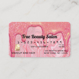 Girly Chic Pink Glitzer Marmorskulptur Tropfen Cre Visitenkarte