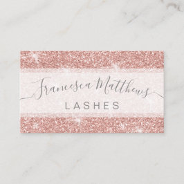 Girly Chic Rose Gold Glitzer Lashes Visitenkarte