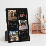 Girly Chic Rose Gold Schwarze BESTE FREUNDIN Besol Fotoplatte<br><div class="desc">Girly Chic Rose Gold Schwarze BESTE FREUNDIN Bestie 3 Foto Plakette</div>