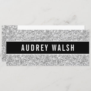 Girly Chic Silver Sequin Black Gift Certificate Einladung