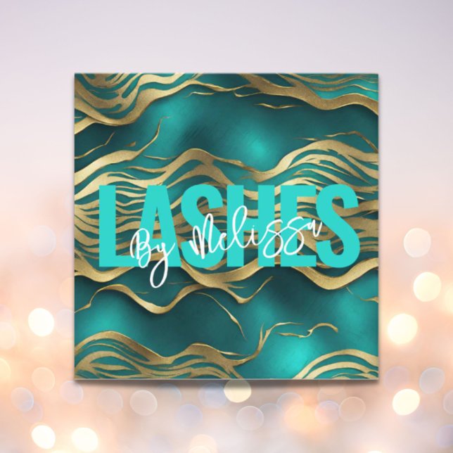 Girly Chic Typografy Beauty Makeup Artist Lashes Quadratische Visitenkarte (Girly Chic Typography Beauty Makeup Artist Lashes Square Business Card)