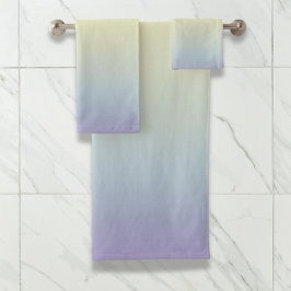 Girly chic unicorn pink purple pastbow badhandtuch set