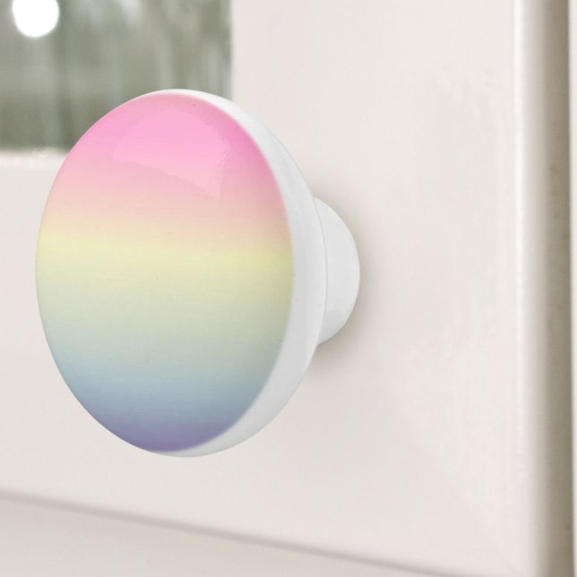 Girly chic unicorn pink purple pastbow keramikknauf (girly chic unicorn pink purple pastel rainbow ceramic knob)