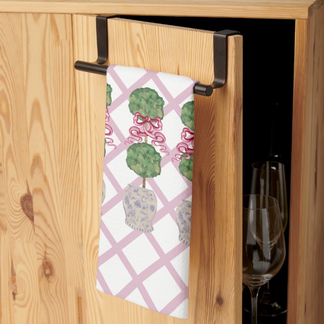 Girly Chinoiserie Ginger Jar Jars Topiary Basket Geschirrtuch (Drittel gefaltet)