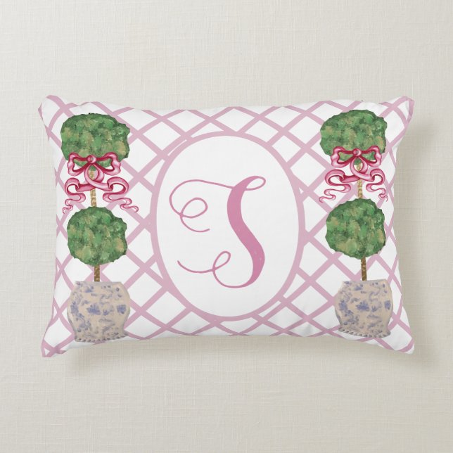 Girly Chinoiserie Ginger Jar Jars Topiary Basket T Dekokissen (Vorderseite)