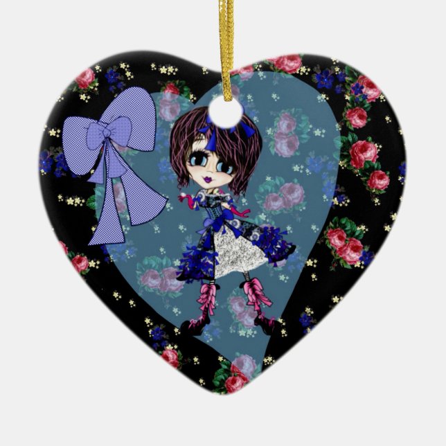 Girly Christmas Keramik Ornament (Vorne)