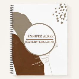 Girly Circle Pampas sandboho beige Elfenbeinname J Notizbuch