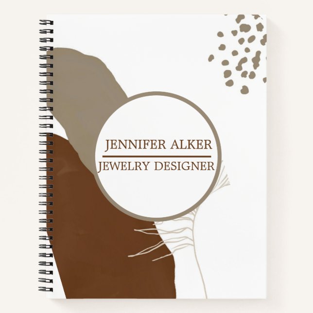 Girly Circle Pampas sandboho beige Elfenbeinname J Notizbuch (Vorderseite)