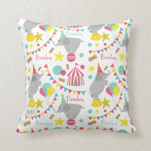 Girly Circus Elephants Personalisiert Kissen