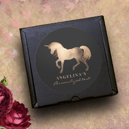 Girly Classy Luxury Rose Golden Foil Custom Unicor Runder Aufkleber