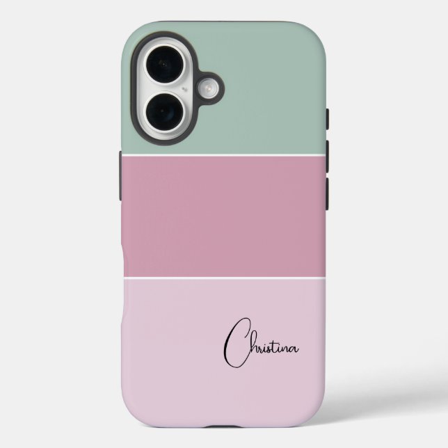 Girly Colorblock Personalized  Case-Mate iPhone Hülle (Rückseite)