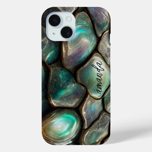 Girly Colorful Abalone Stones Personalisiert Case-Mate iPhone Hülle (Rückseite)