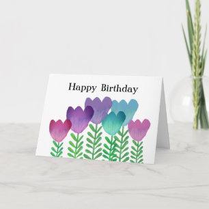 Girly Colorful Blume glücklich Geburtstag Karte