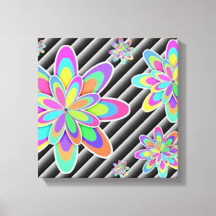 Girly Colorful Blume Leinwanddruck