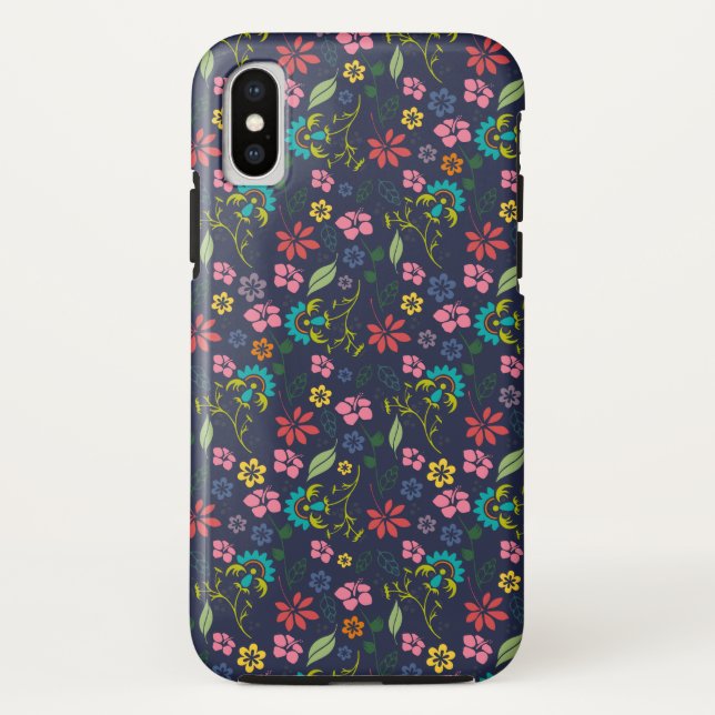 Girly Colorful Boho Spring Blumen Case-Mate iPhone Hülle (Rückseite)