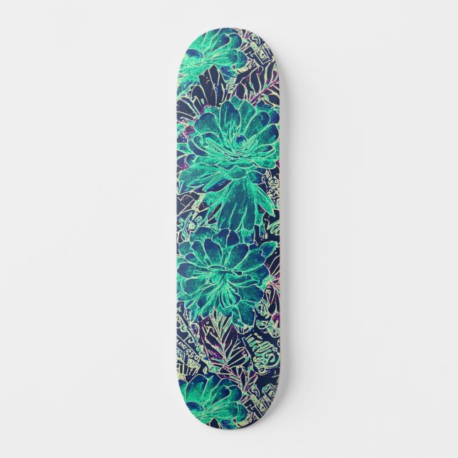 Girly Colorful Floral Urban Street Art Inspiriert Skateboard (Vorderseite)