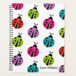 Girly Colorful Ladybug Personalisiert Planer