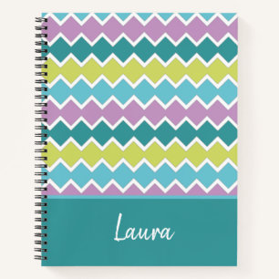 Girly Colorful Muster Personalisiert Notizbuch