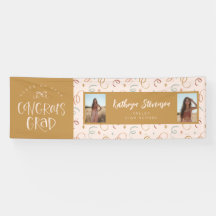 Girly Confetti 2 Foto Glückwunschs Grad Party Bann