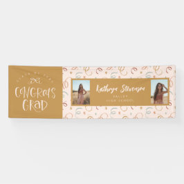 Girly Confetti 2 Foto Glückwunschs Grad Party Bann Banner