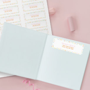 Girly Confetti Dot Individuelle Name Labels