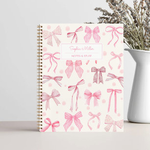 Girly Coquette Ästhetischer Pink Bow Individuelle Notizbuch