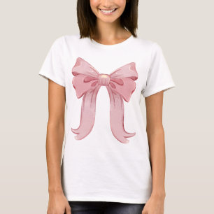 Girly Coquette Bow T - Shirt - Pastellrosa Ästheti