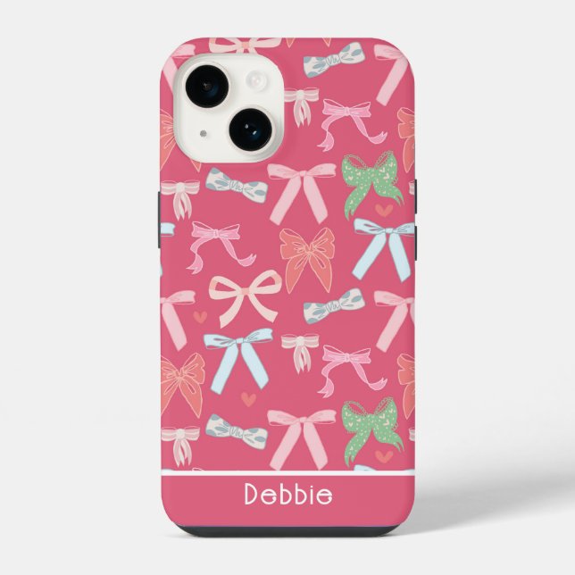 Girly Coquette Bows iPhone Hülle (Rückseite)