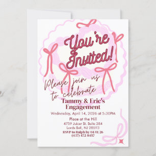 Girly Coquette Celebration Einladung Pink Bows