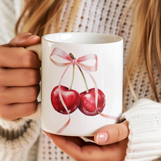 Girly Coquette Cherry Kaffeetasse (Von Creator hochgeladen)