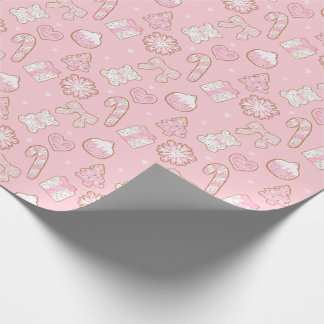 Girly Coquette Christmas Cookies Wrapping Paper Geschenkpapier