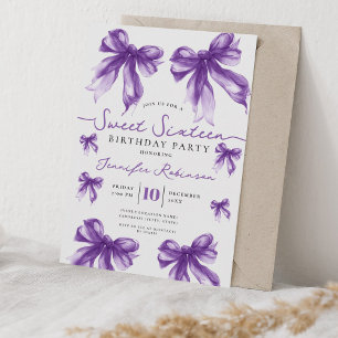 Girly Coquette Schleife Sweet 16 Geburtstagsfeier Einladung