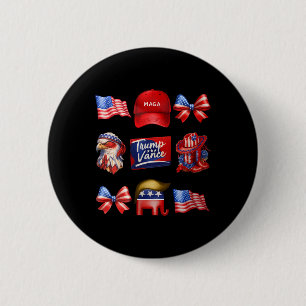 Girly Coquette Trump Vance 2024 Trump Mädchen Repu Button