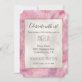 Girly Cotton Candy Pink Glitzer Einladung