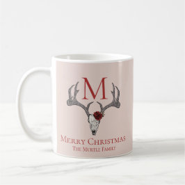 Girly Country Xmas Rentier Skull und Rose Kaffeetasse