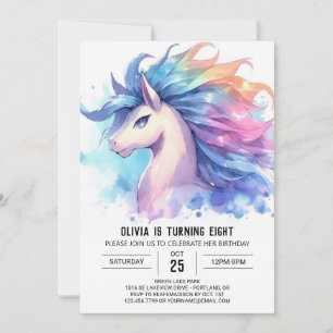 Girly Custom Pferd Geburtstag Einladung