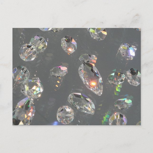 Girly Diamond Gem Muster Postkarte (Vorderseite)