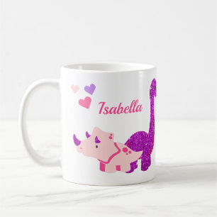 Girly Dinosaur Pink Personalisiert Coffee Tasse