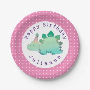 Girly Dinosaurier  Party Kindergeburtstag Pappteller