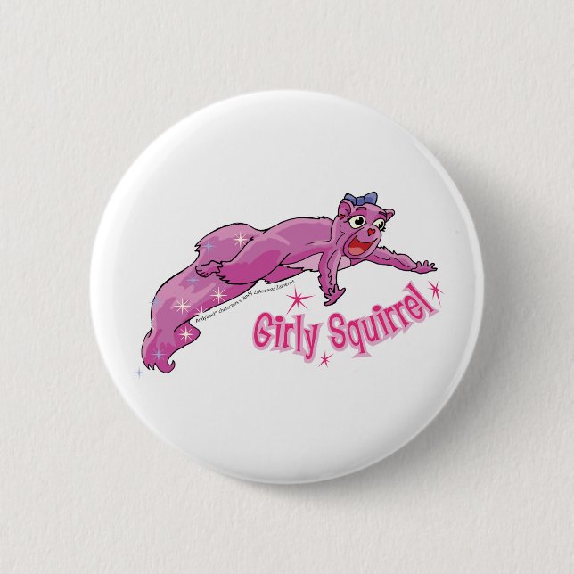 Girly Eichhörnchen-Knopf Button (Vorderseite)